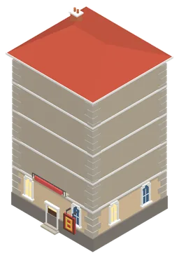 A level 8 home of the Renaissance, wearing its level placard